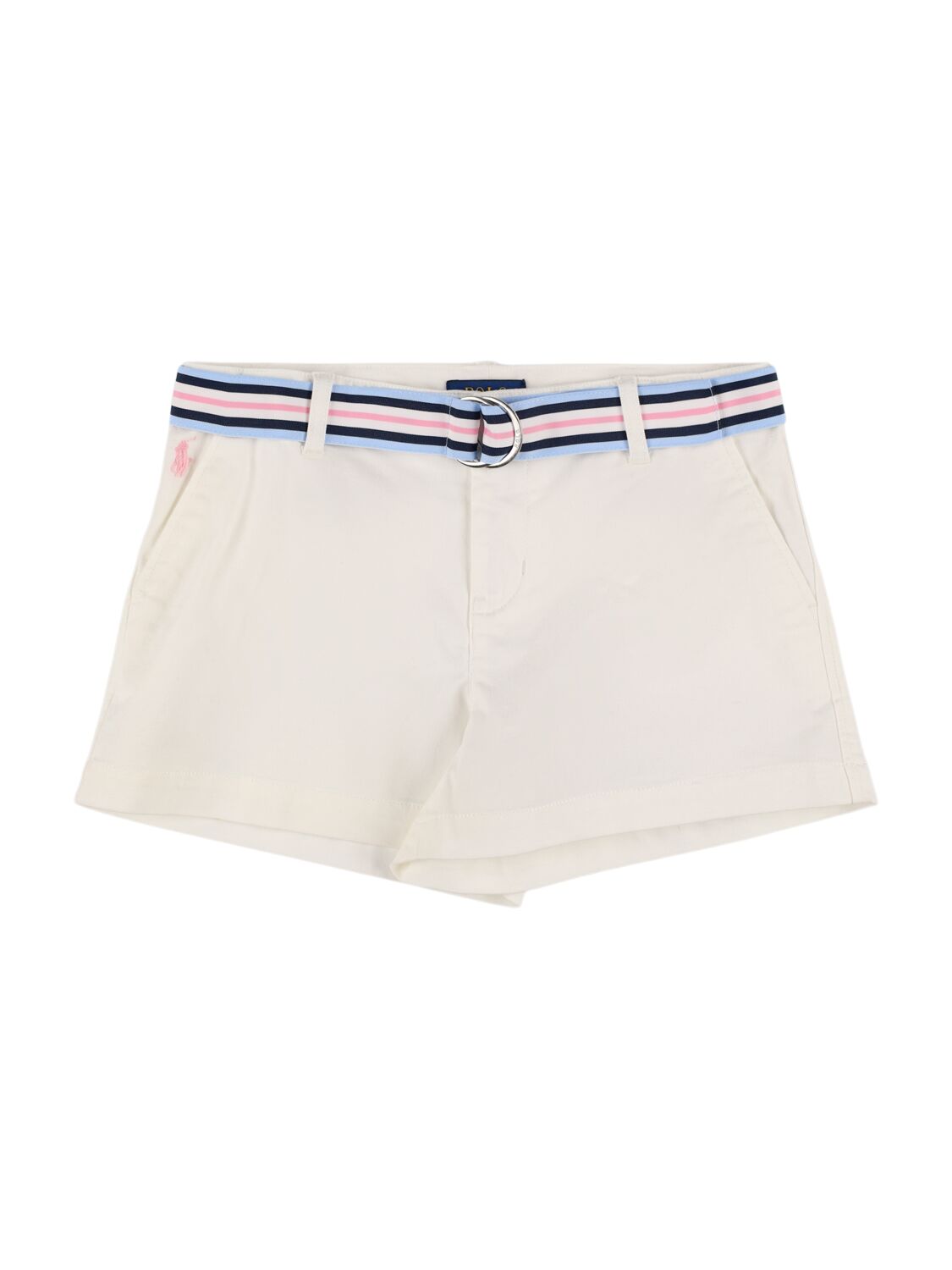 Ralph Lauren Kids' Cotton Blend Chambray Shorts In White