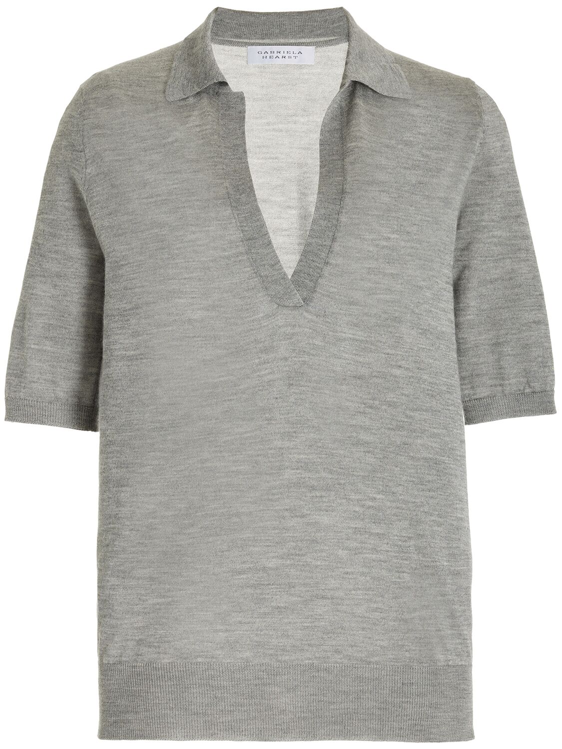 Gabriela Hearst Frank Cashmere & Silk Knit Polo Sweater In Grey