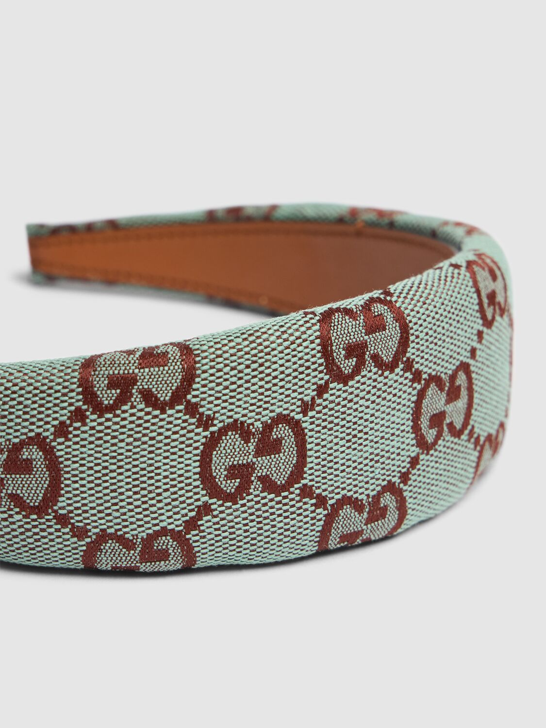 Shop Gucci Gg Canvas Headband In Azure,brown