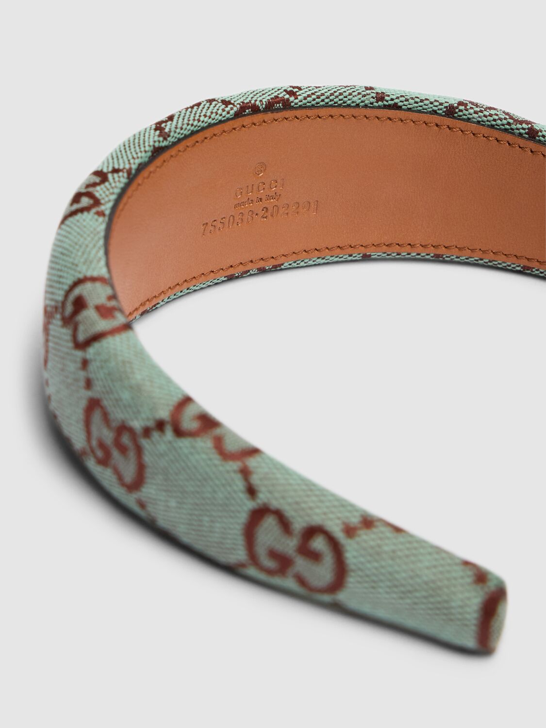 Shop Gucci Gg Canvas Headband In Azure,brown