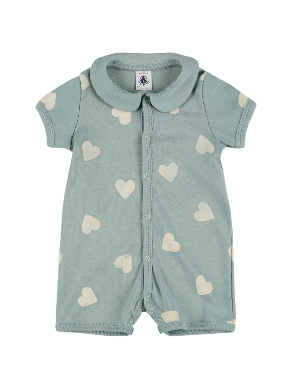 Image of Heart Printed Cotton Romper