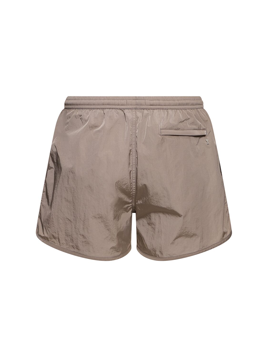 Shop Ami Alexandre Mattiussi Nylon Swim Shorts In Light Taupe