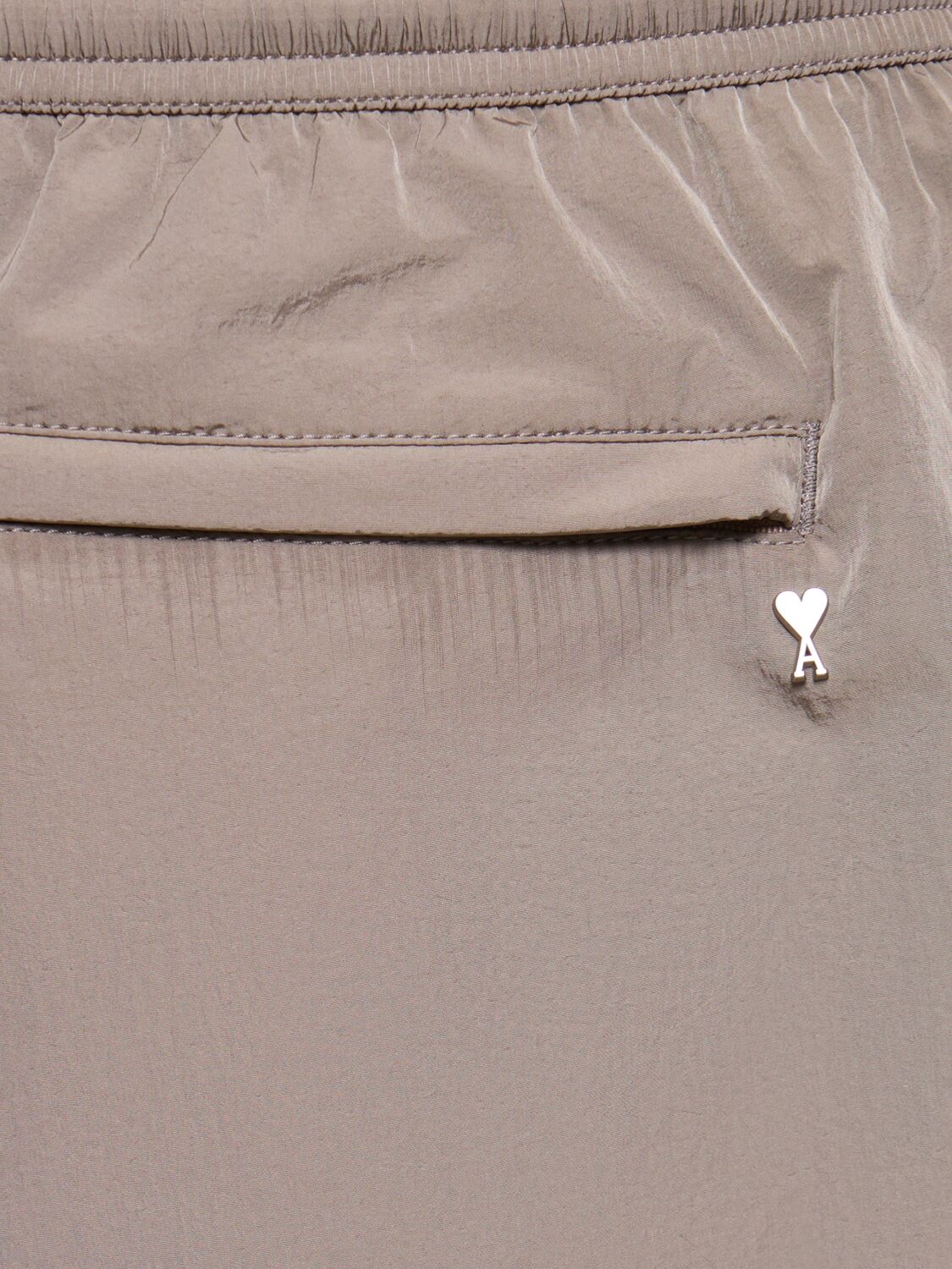 Shop Ami Alexandre Mattiussi Nylon Swim Shorts In Light Taupe