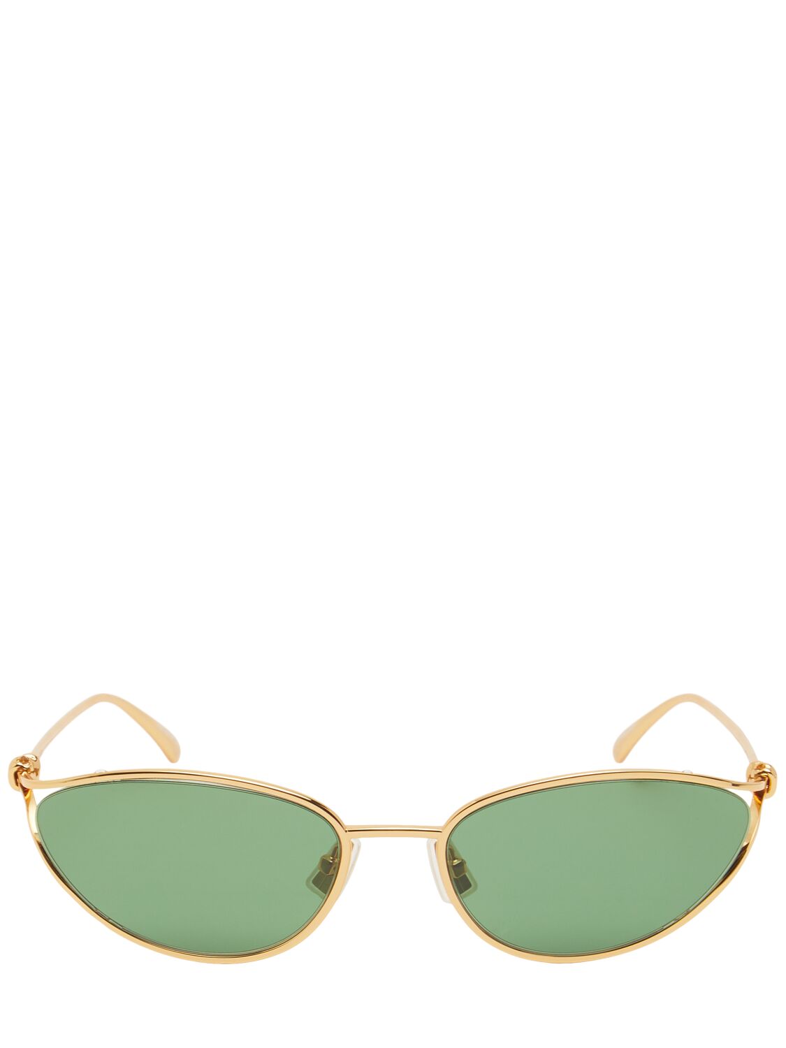 Bottega Veneta Bv1330s Knot Cat Eye Metal Sunglasses In Gold