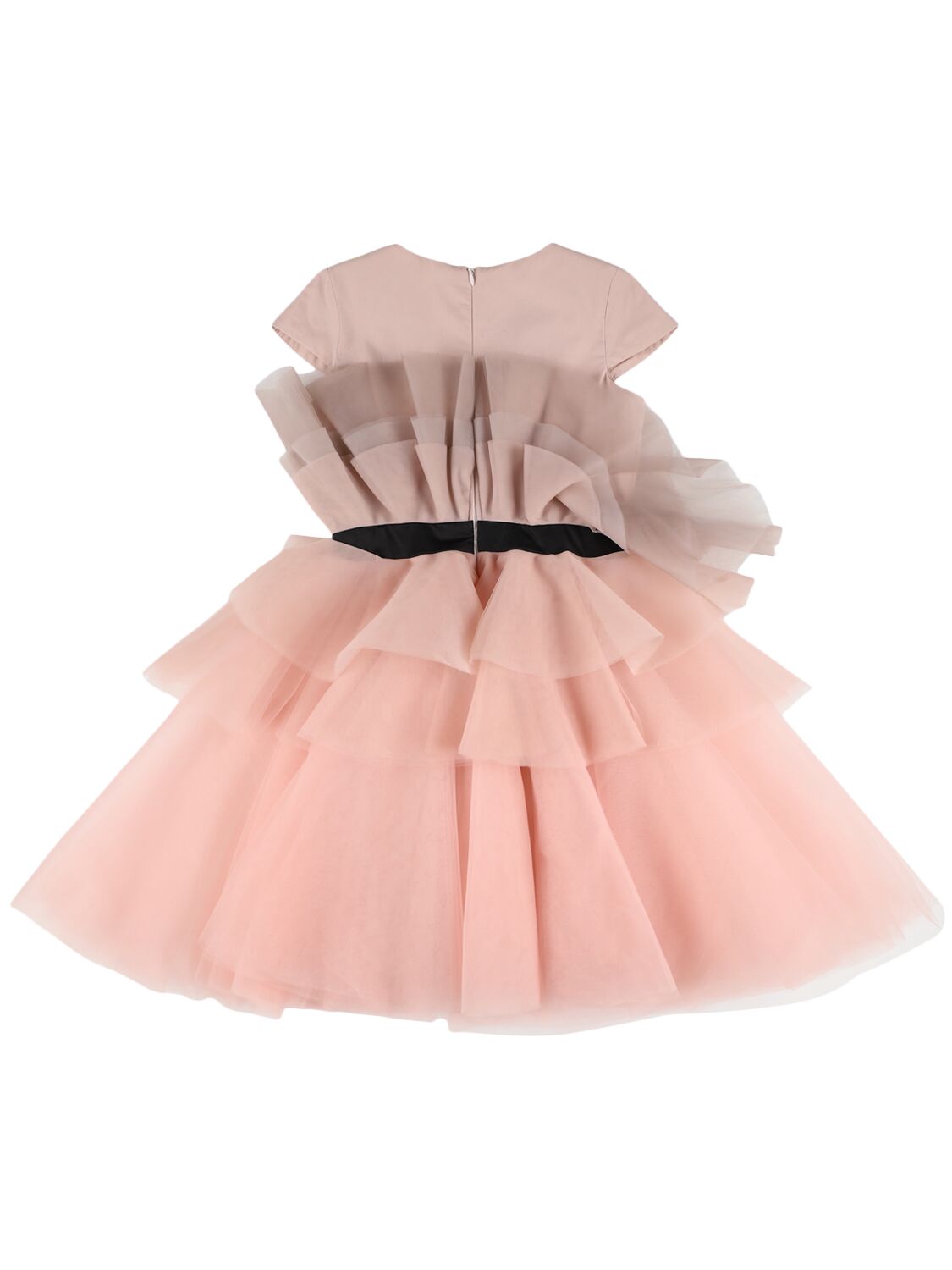 Shop Nikolia Tulle Dress W/ Butterfly Appliqué In Pink