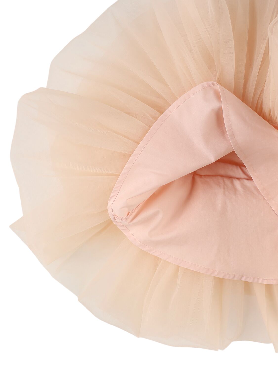 Shop Nikolia Tulle Dress W/ Rose Appliqués In Pink