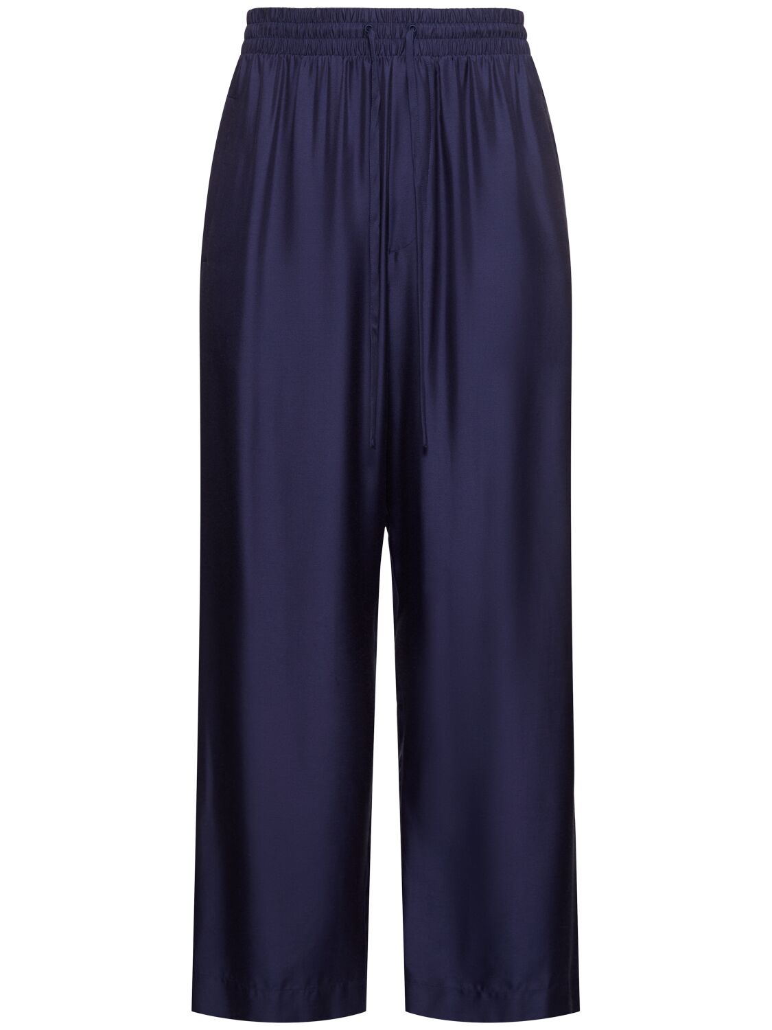 Moschino Casual Silk & Modal Pants In Blue