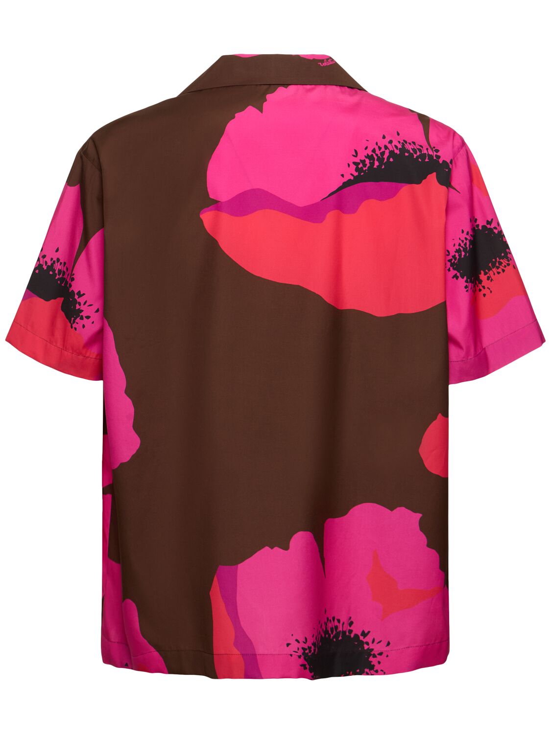 Shop Valentino Printed Short Sleeve Shirt In Tabacco,pink