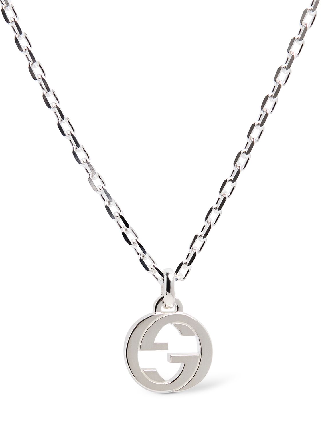Image of Interlocking G Sterling Silver Necklace