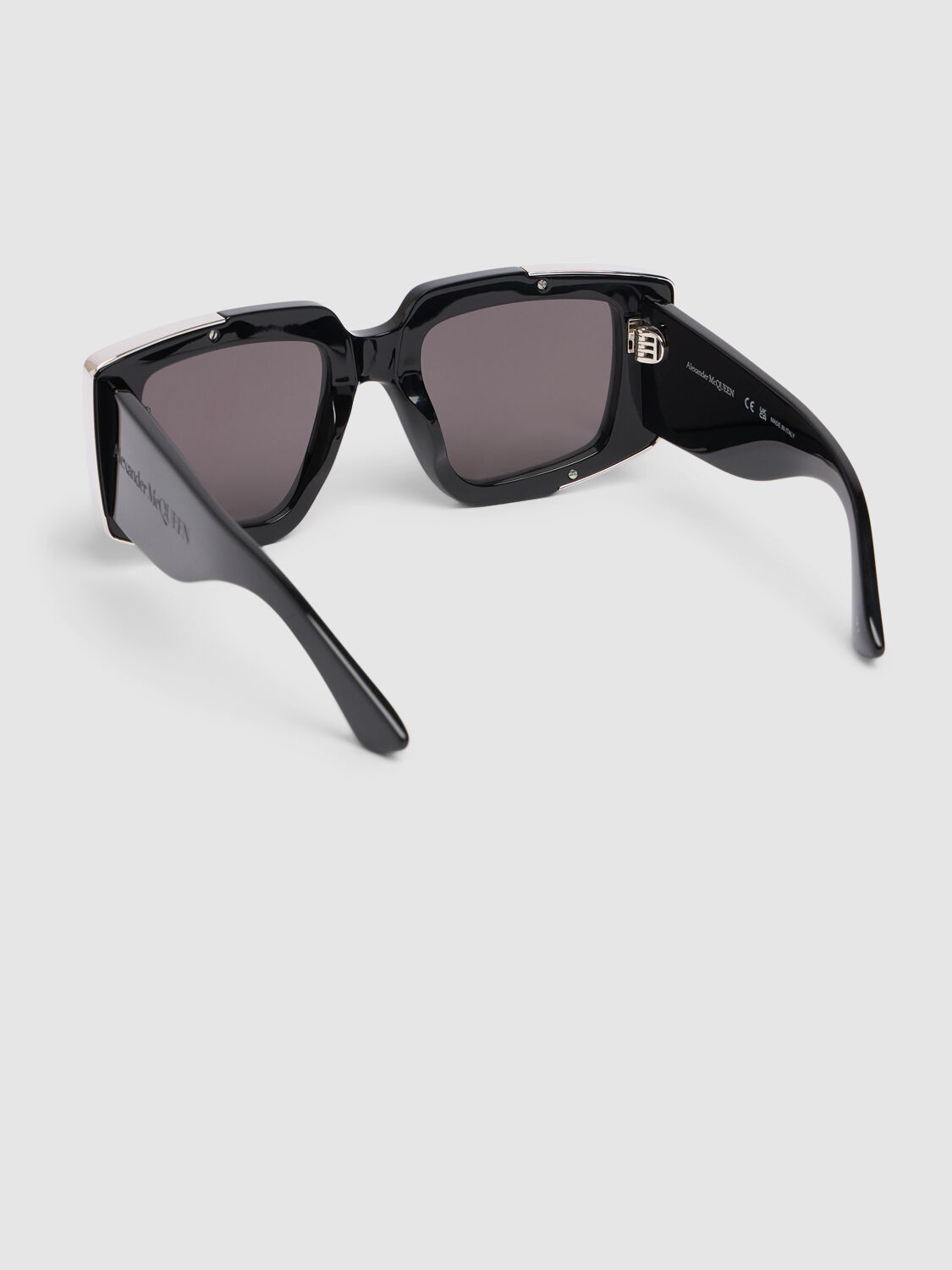 Shop Alexander Mcqueen Am0446s Acetate Sunglasses In Black