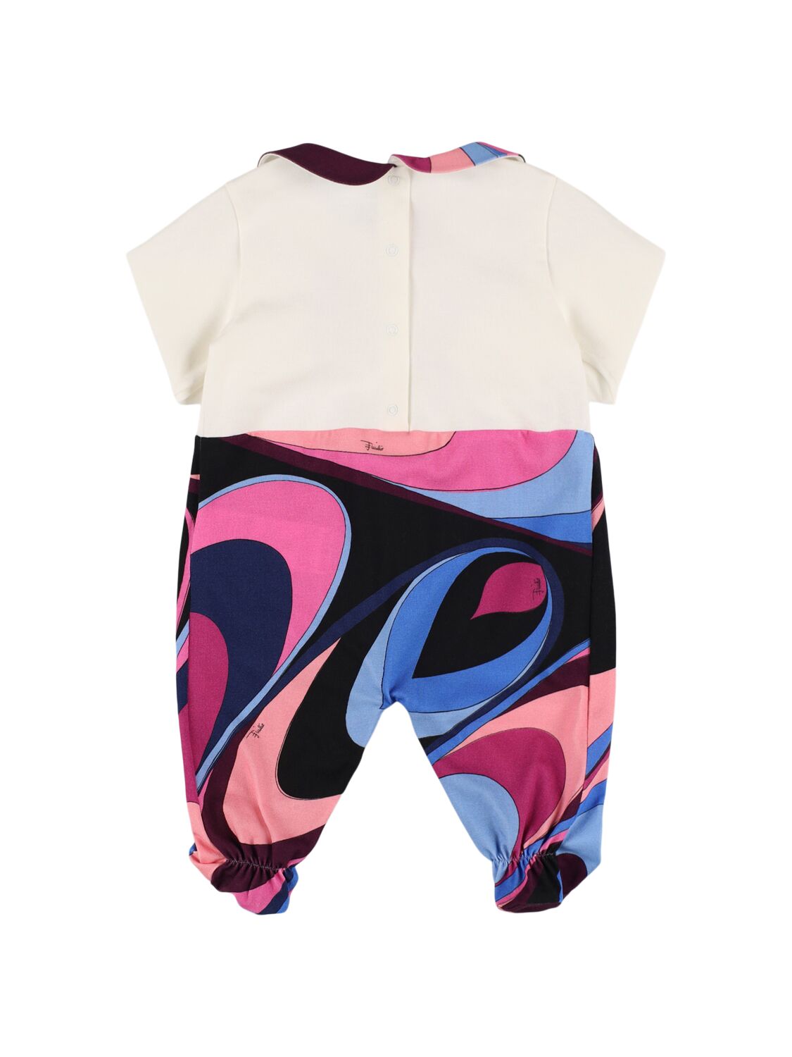 Shop Pucci Printed Cotton Jersey Romper, Bib & Hat In White/multi