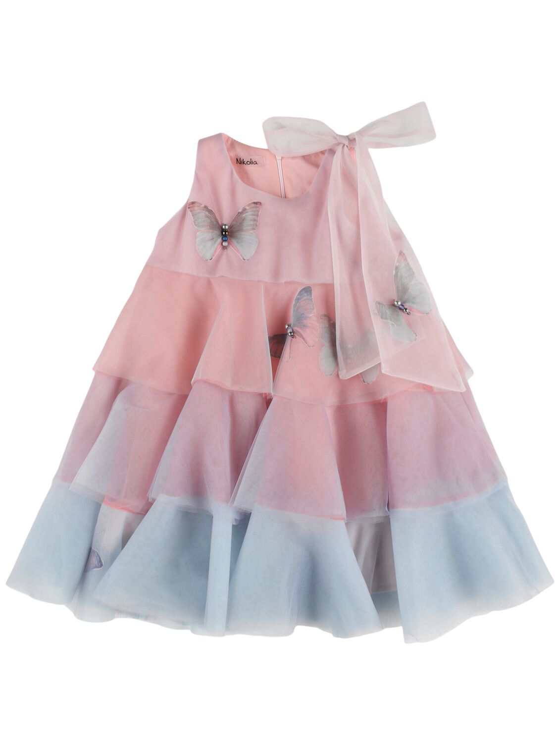 Image of Layered Tulle Dress W/ Appliqués