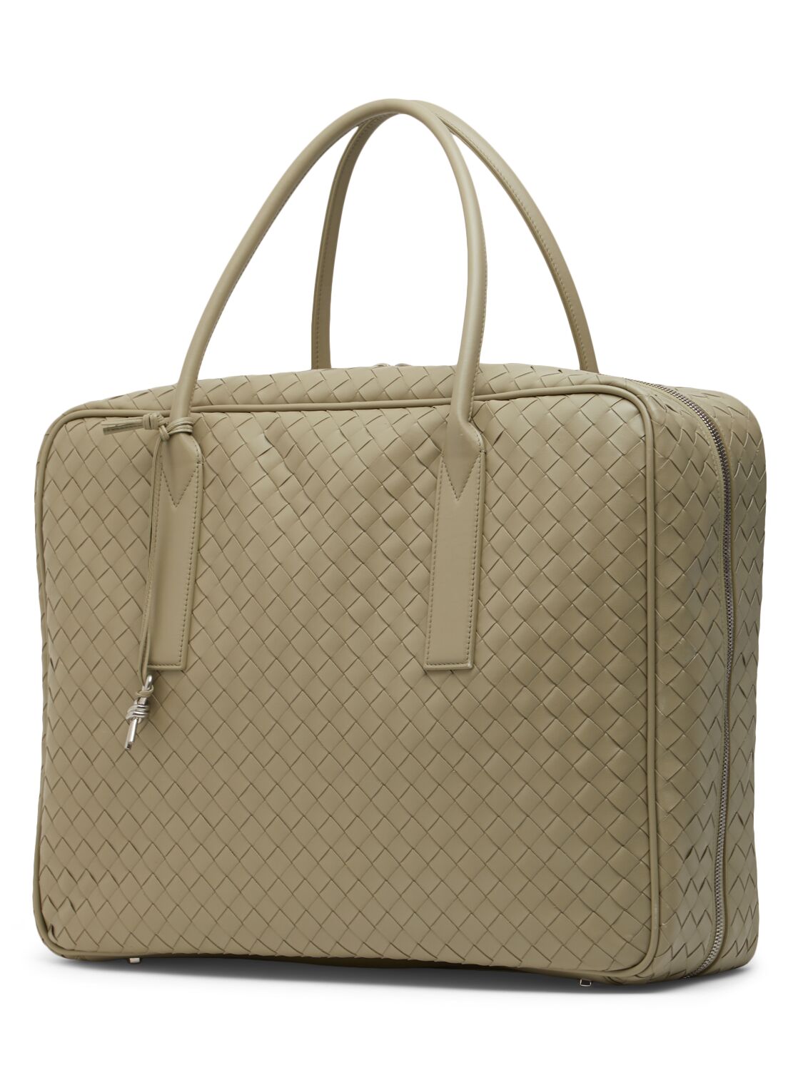 Shop Bottega Veneta Getaway Large Leather Weekender Bag In Travertine