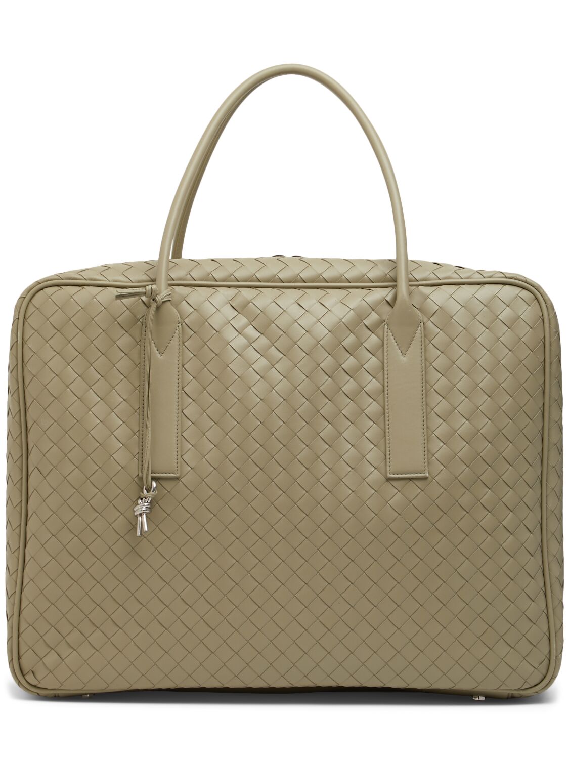 Shop Bottega Veneta Getaway Large Leather Weekender Bag In Travertine