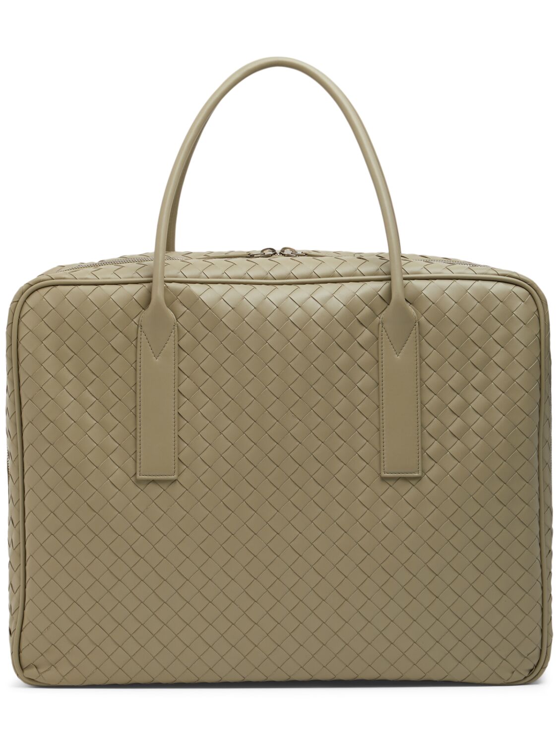 Shop Bottega Veneta Getaway Large Leather Weekender Bag In Travertine