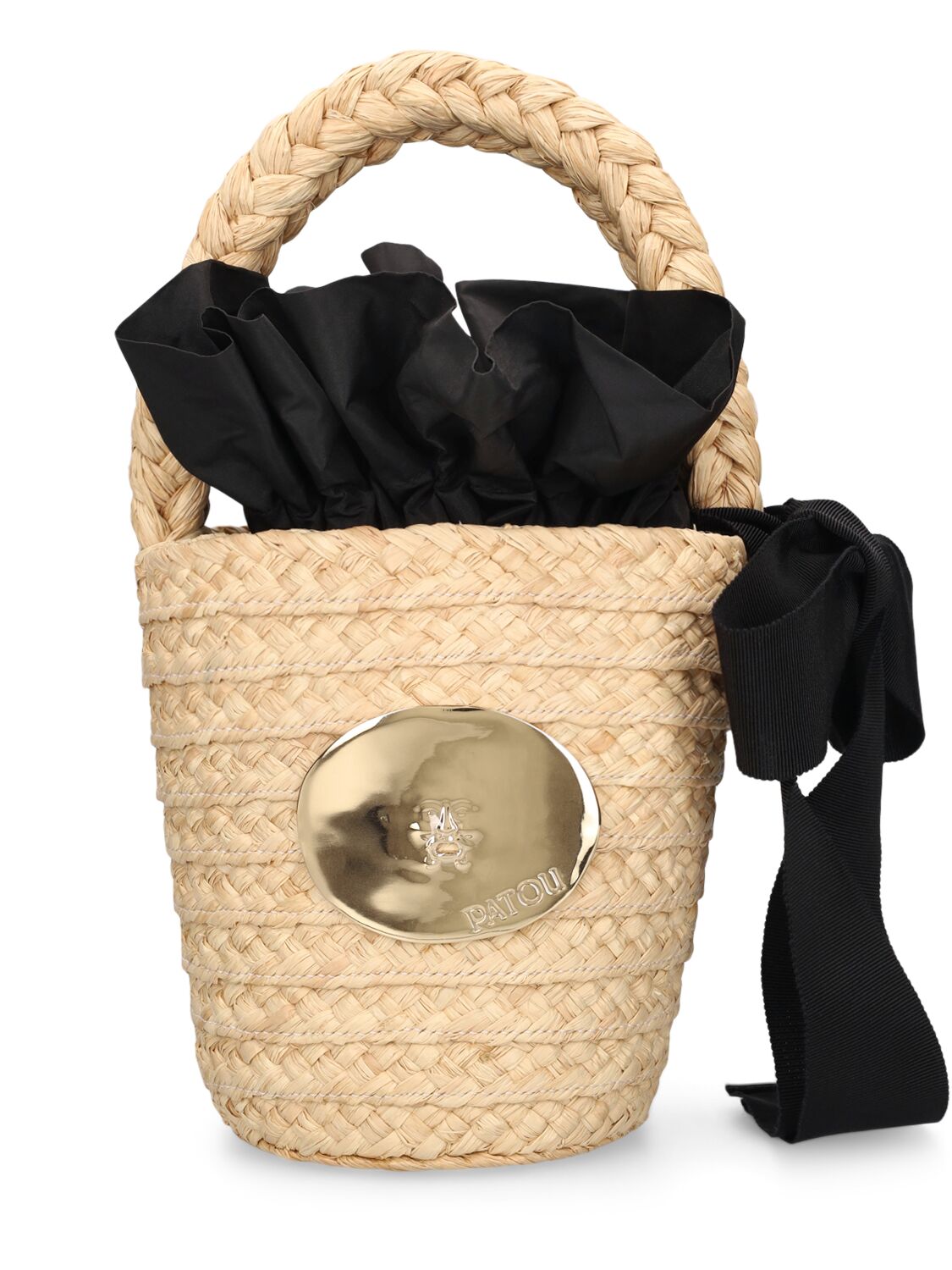 Patou Raffia Gg Bucket Bag In Neutral