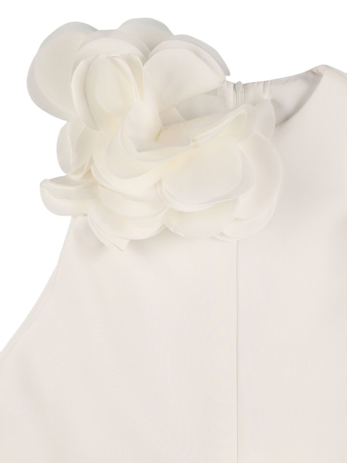 Shop Nikolia Neoprene Dress W/ Flower Appliqués In White