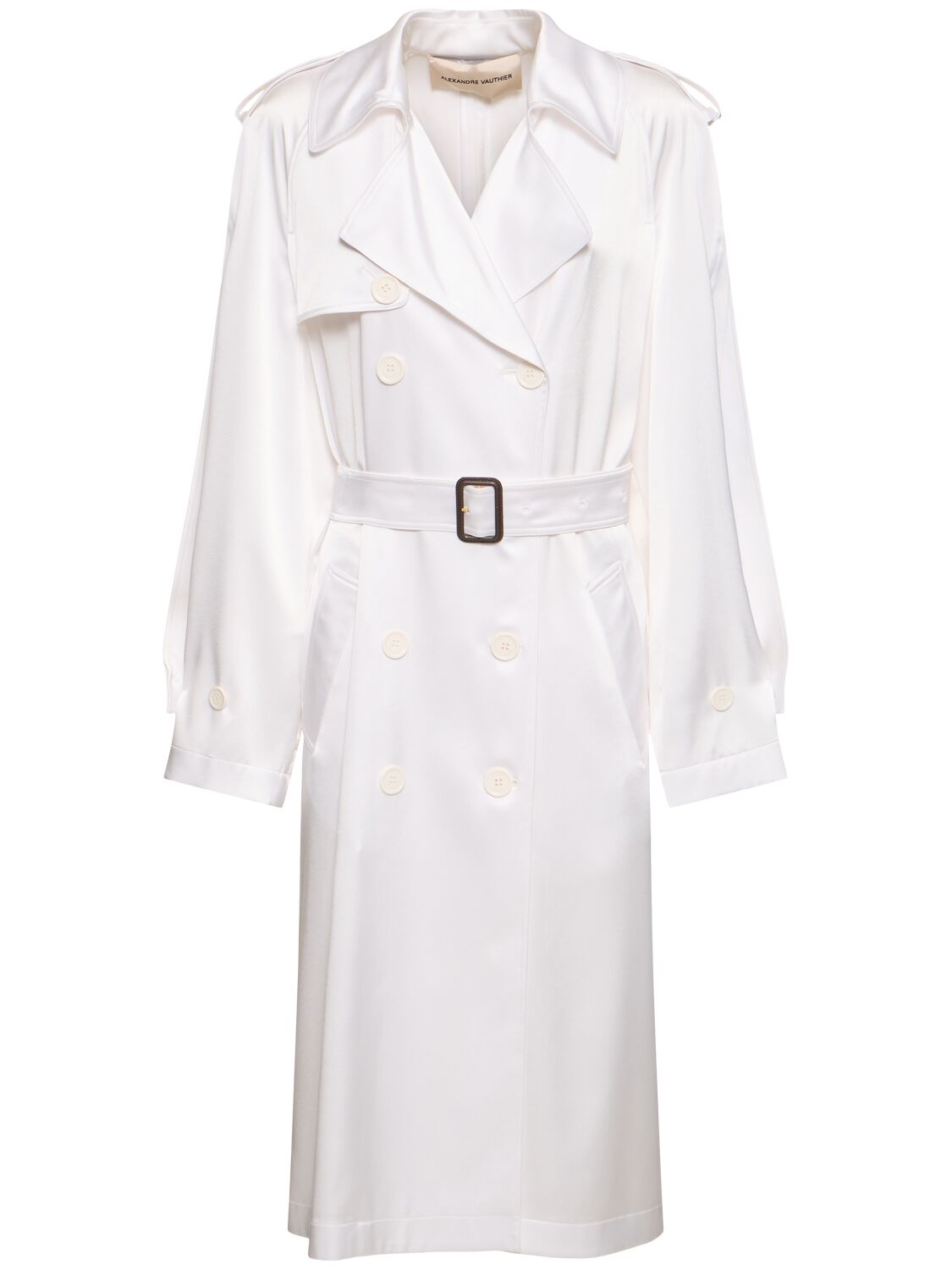 Image of Belted Satin Trench Coat