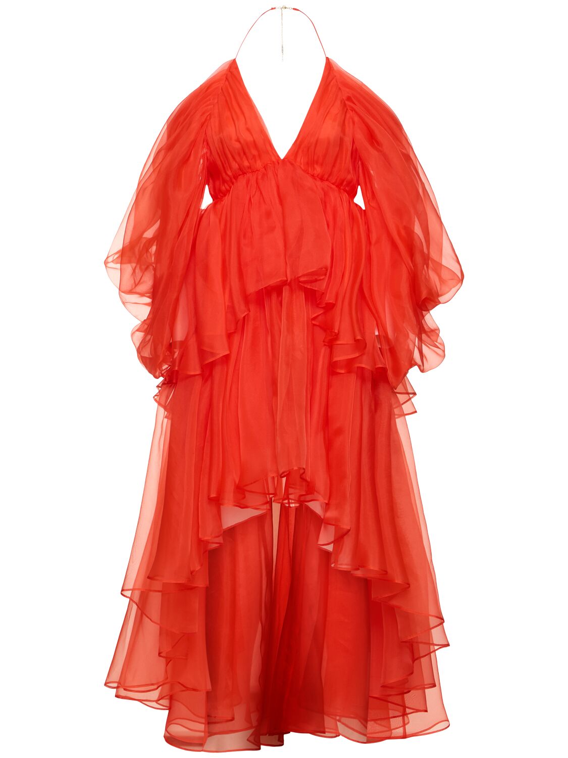 Shop Zimmermann Tranquility Silk Tulle Layer Mini Dress In 레드
