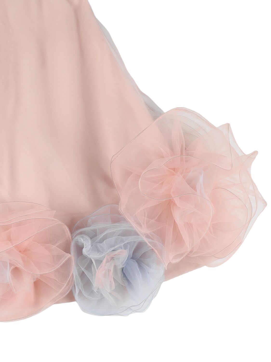 Shop Nikolia Embellished Tulle Dress W/ Appliqués In Pink,multi