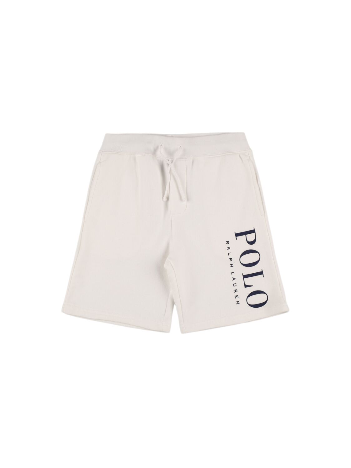 Ralph Lauren Babies' Logo Print Cotton Jersey Sweat Shorts In White