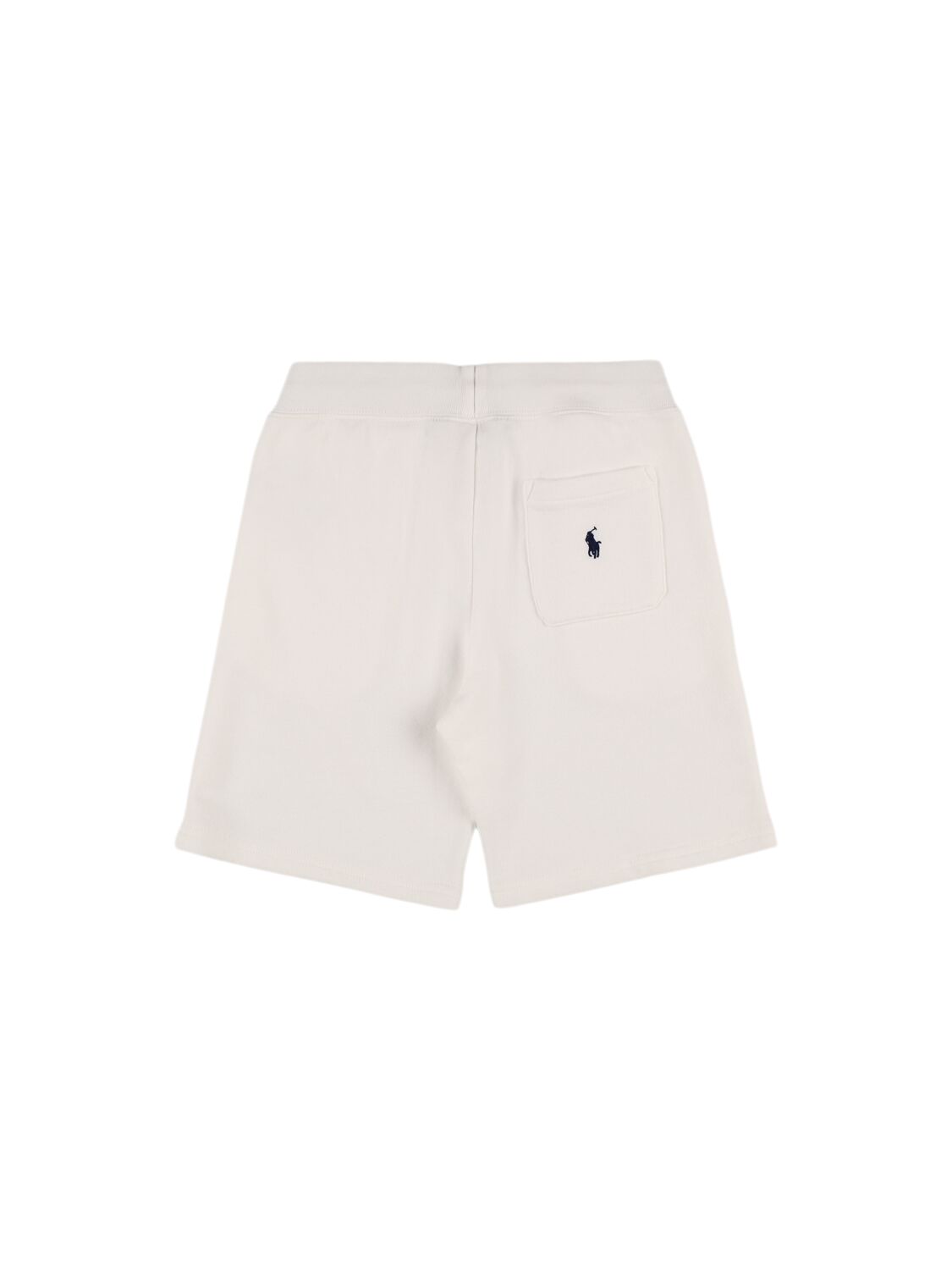 Shop Ralph Lauren Logo Print Cotton Jersey Sweat Shorts In 화이트