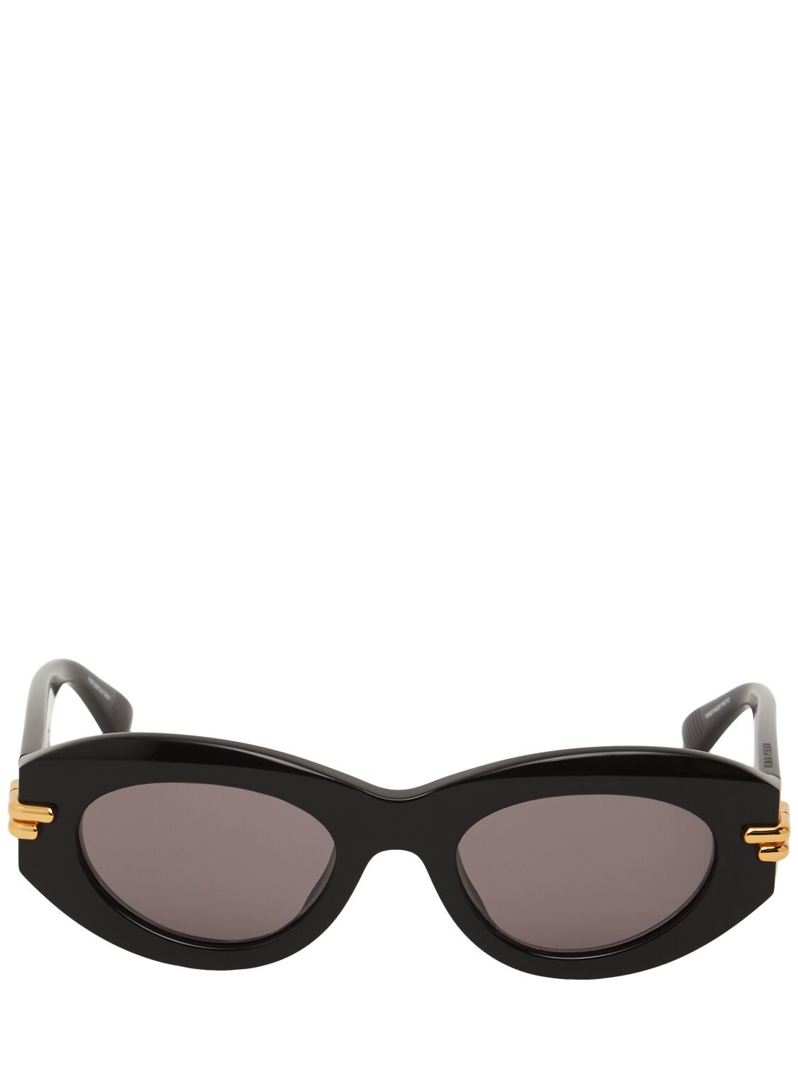 Bottega Veneta Bv1322s Mitre Acetate Oval Sunglasses In Black