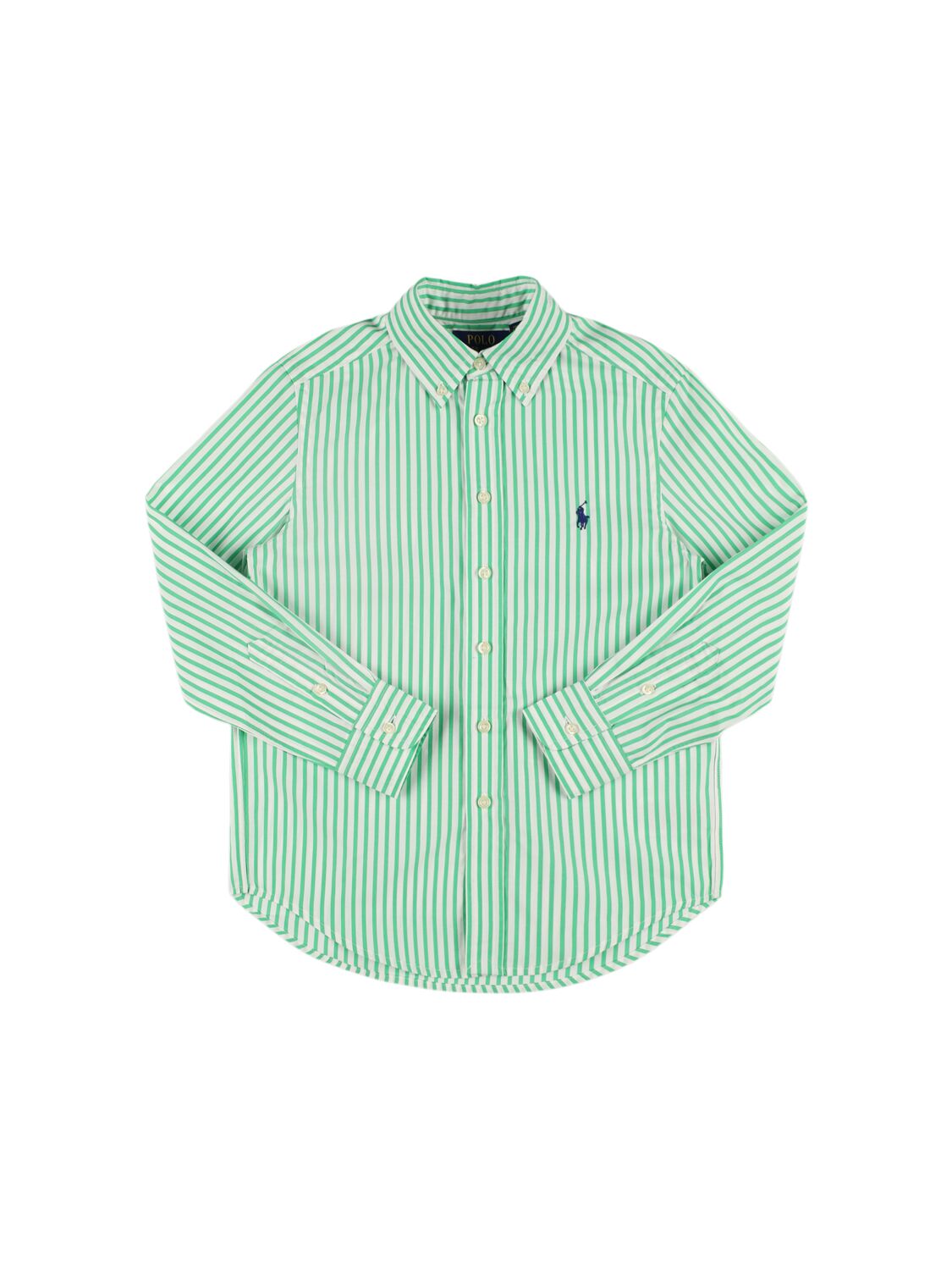 Ralph Lauren Babies' Cotton Poplin Shirt In Green