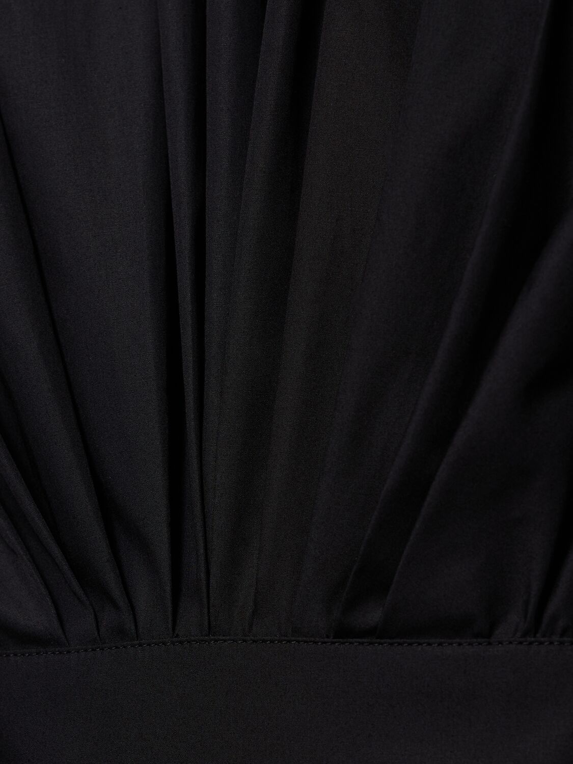Alexandre Vauthier Cotton Poplin S/s Flared Midi Dress In 블랙