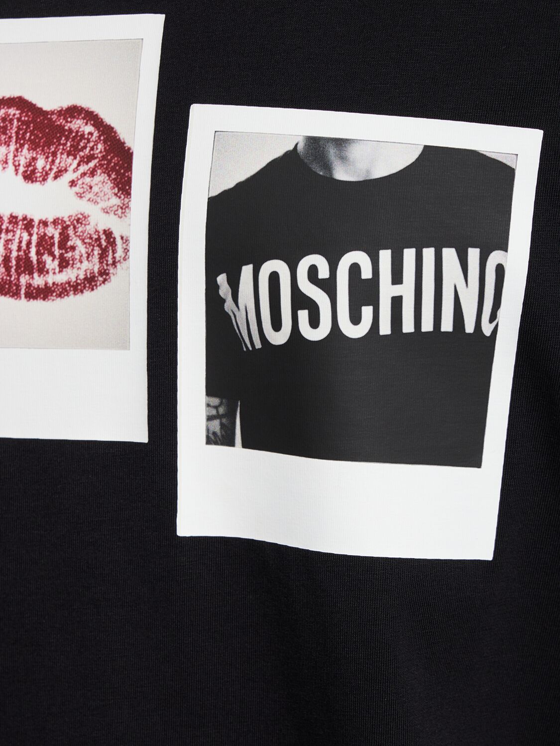 Shop Moschino Archive Graphics Polaroid T-shirt In Black