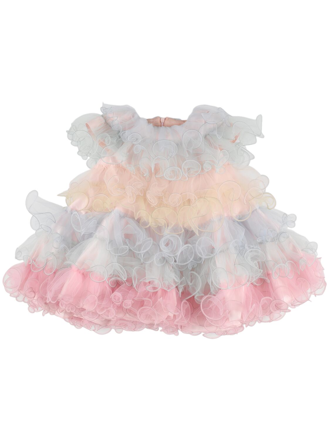 Nikolia Kids' Tiered Tulle Dress In Multicolor