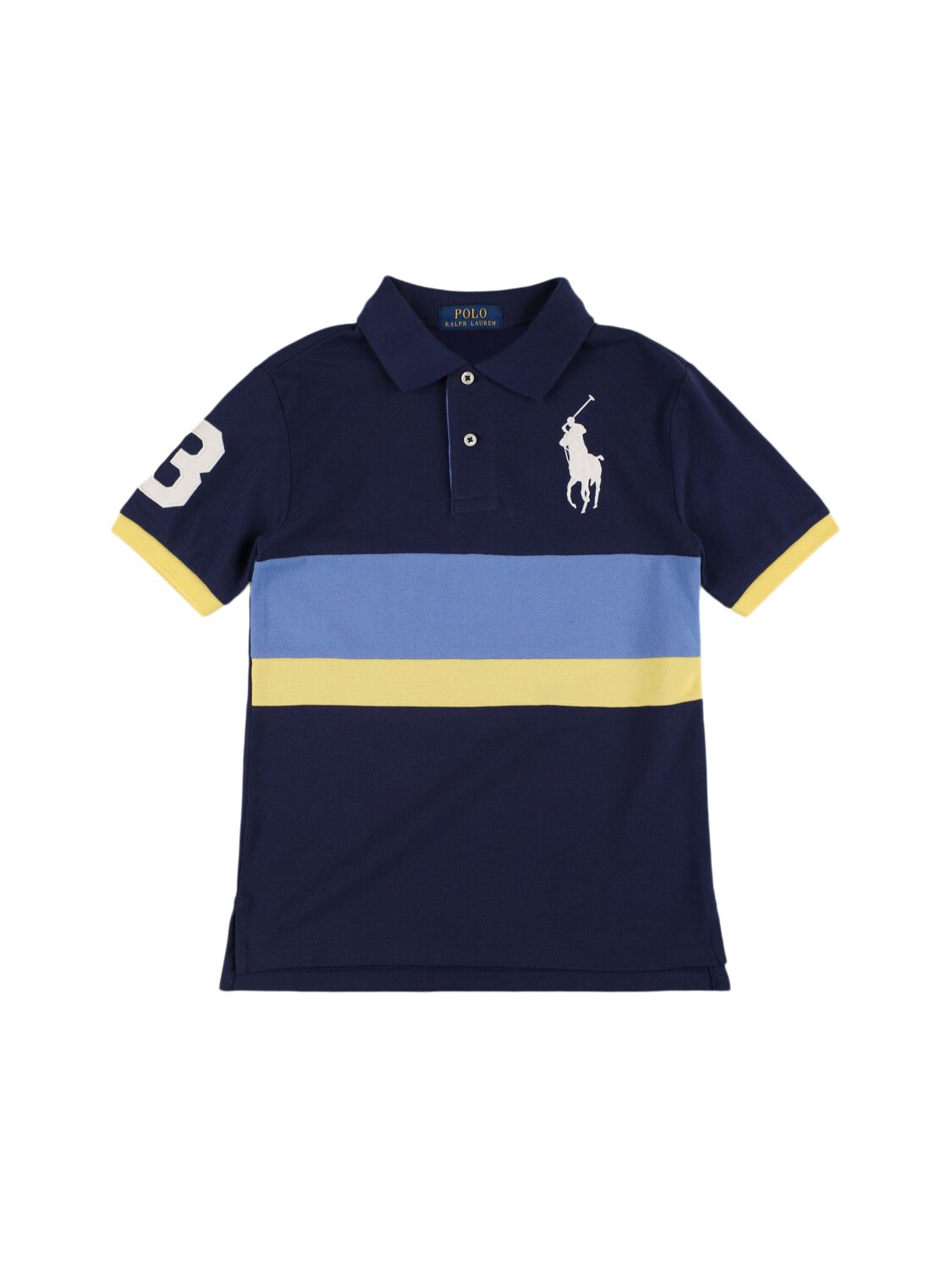 Ralph Lauren Babies' Logo Embroidered Piquet Polo Shirt In Blue