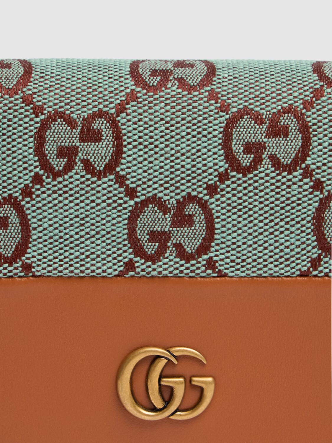 Shop Gucci Gg Canvas & Leather Bifold Card Case In Azure,brown