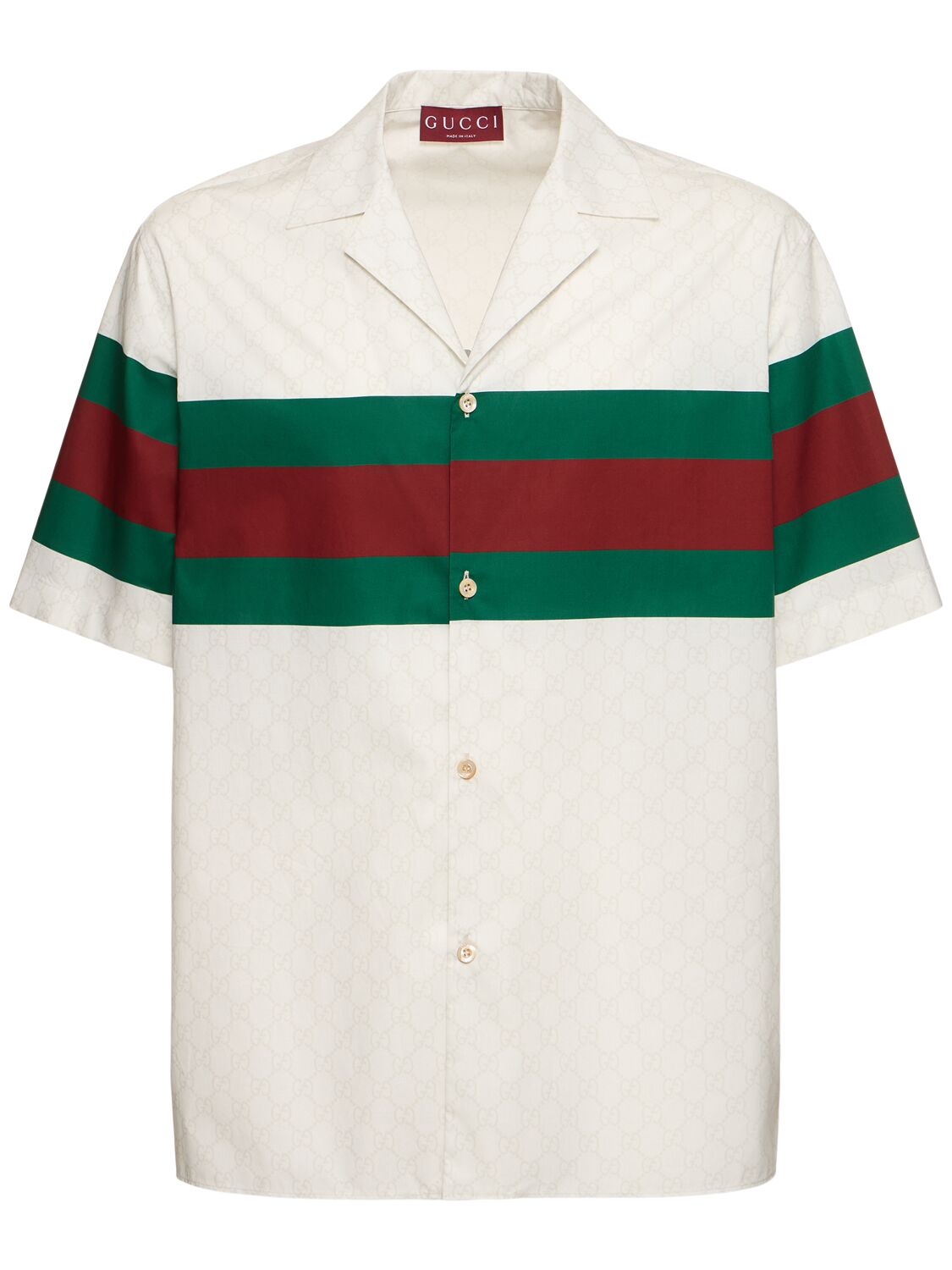 Image of Gucci 1921 Web Cotton Shirt