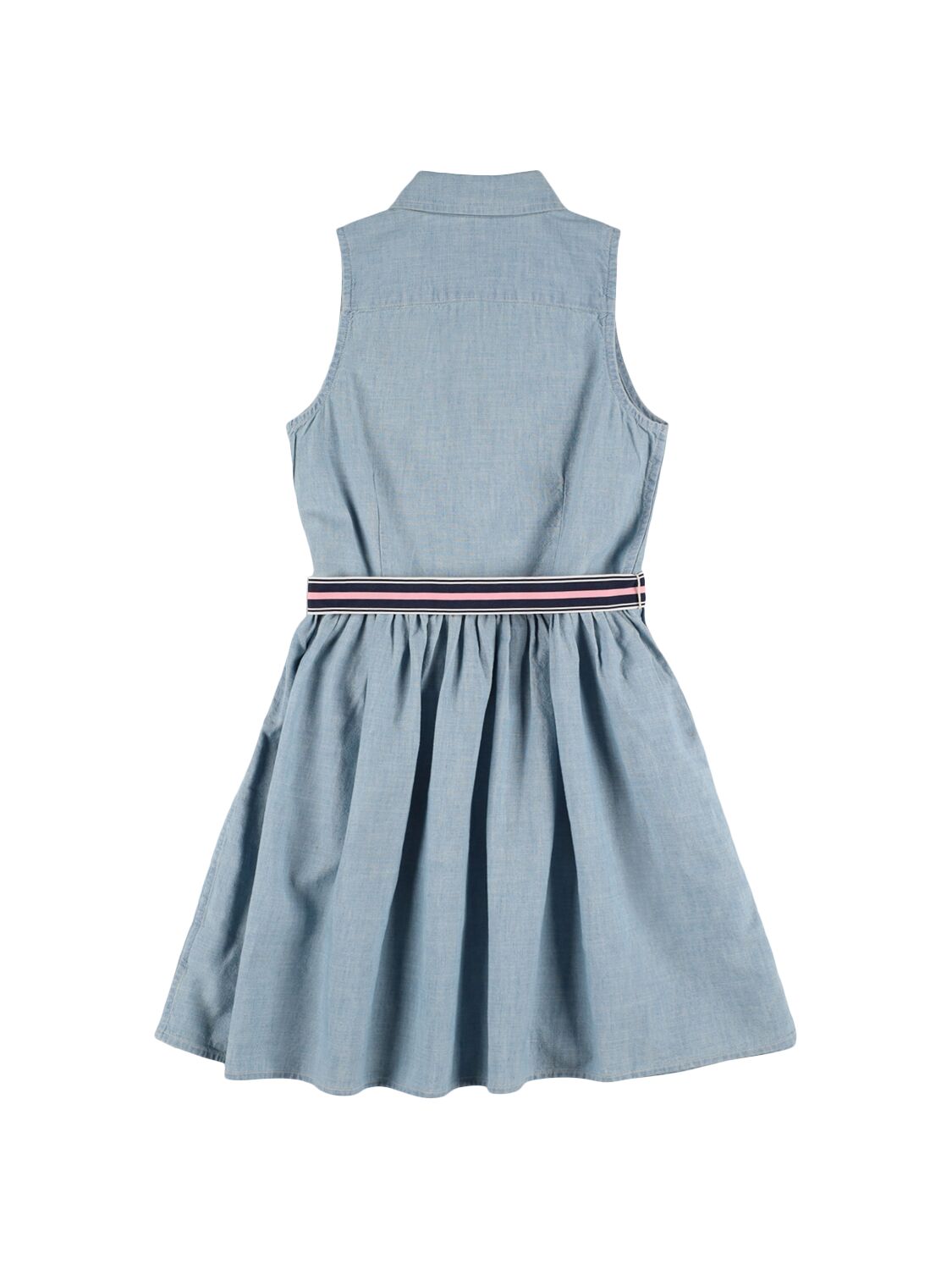 Shop Ralph Lauren Cotton Chambray Dress W/belt In 라이트 블루