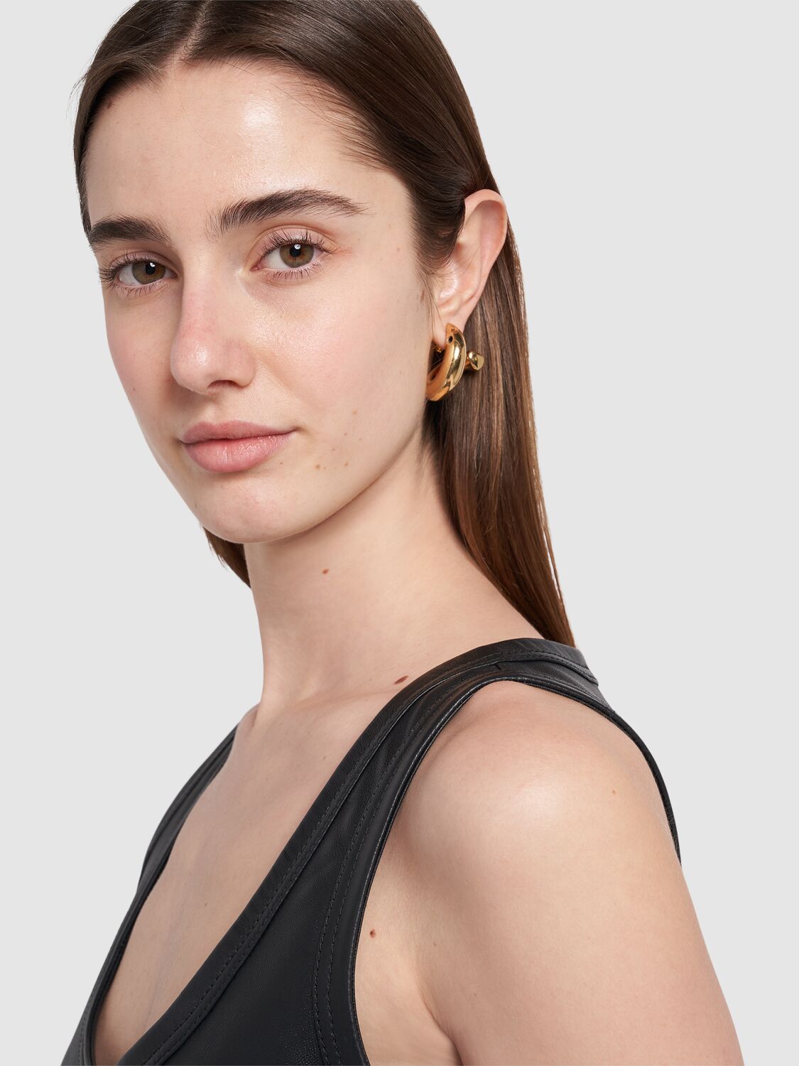 Shop Bottega Veneta Sardine Sterling Silver Earrings In Gold