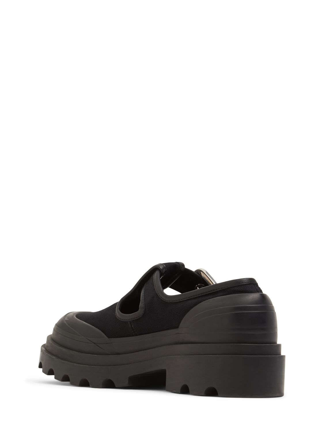 Shop Bottega Veneta 70mm Trek Canvas Mary-jane Shoes In Black