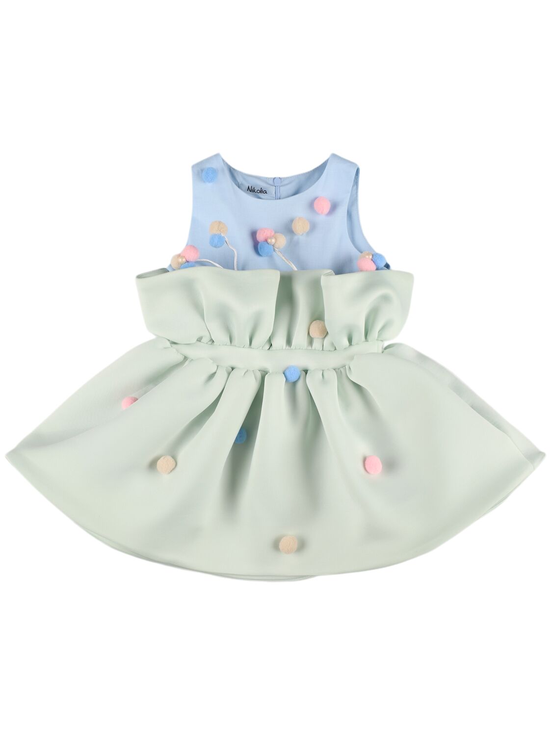 Nikolia Kids' Neoprene Dress W/ Appliqués In Blue,multi