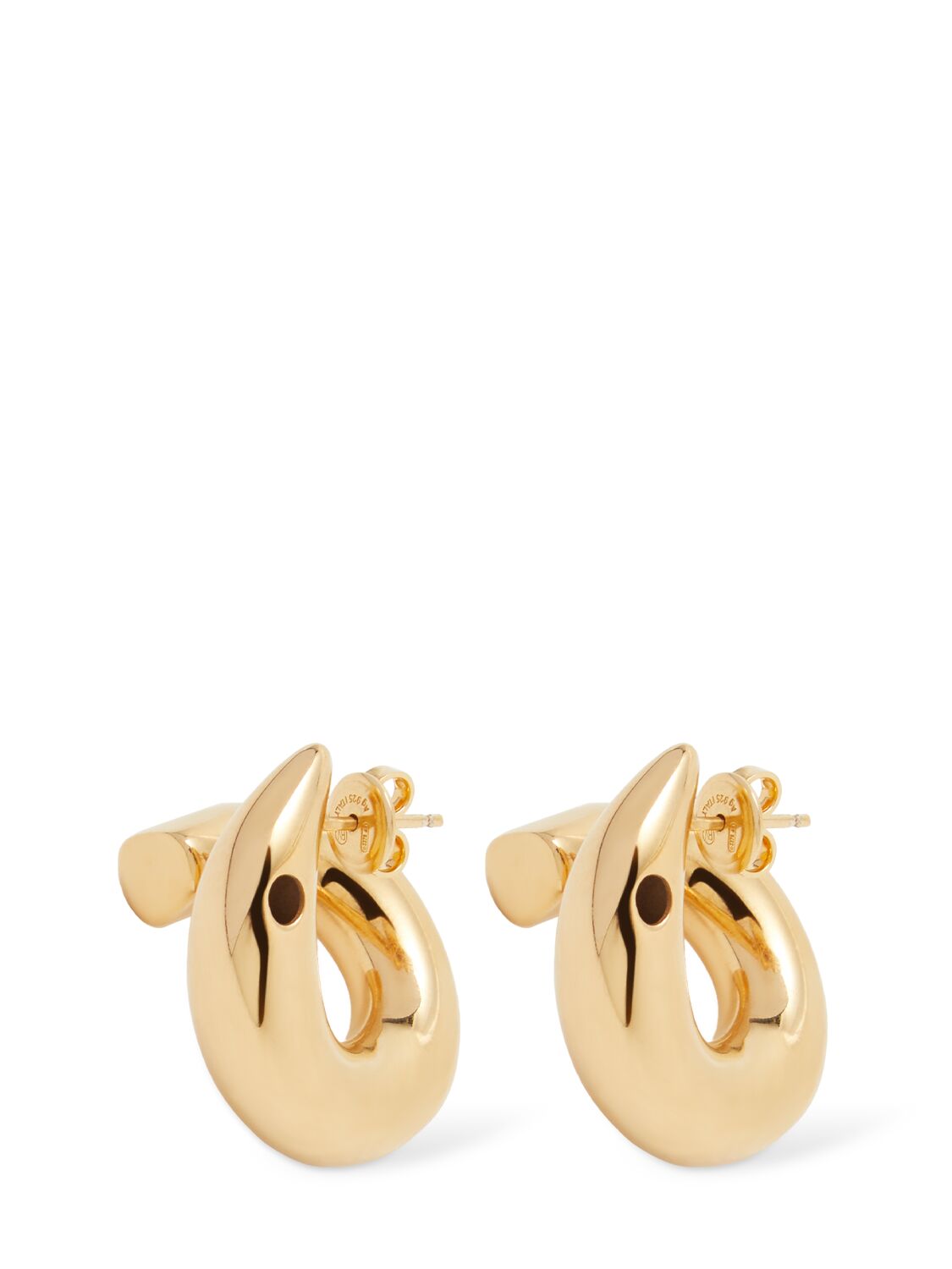 Shop Bottega Veneta Sardine Sterling Silver Earrings In Gold