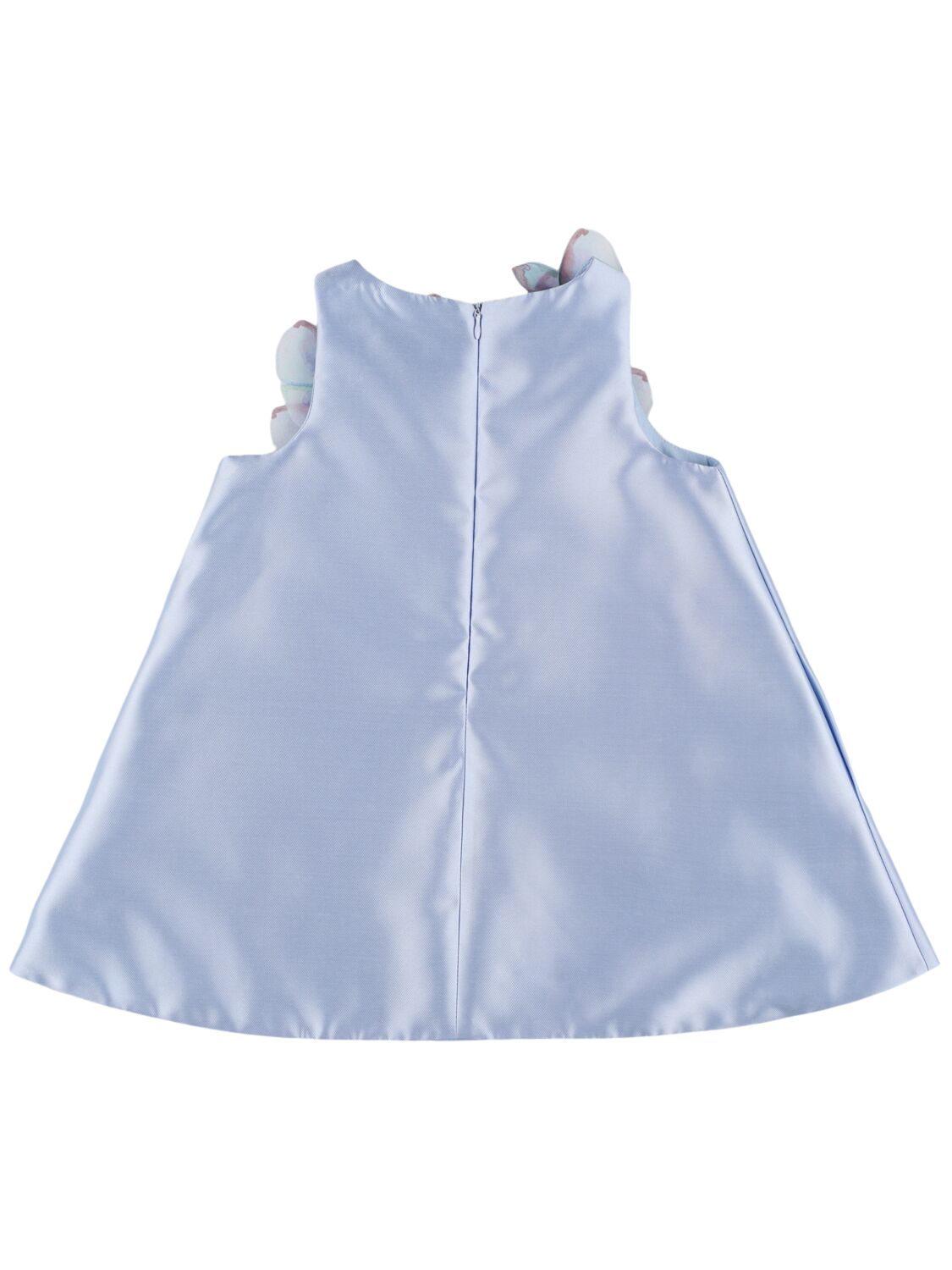 Shop Nikolia Taffeta Dress W/ Butterfly Appliqués In Light Blue