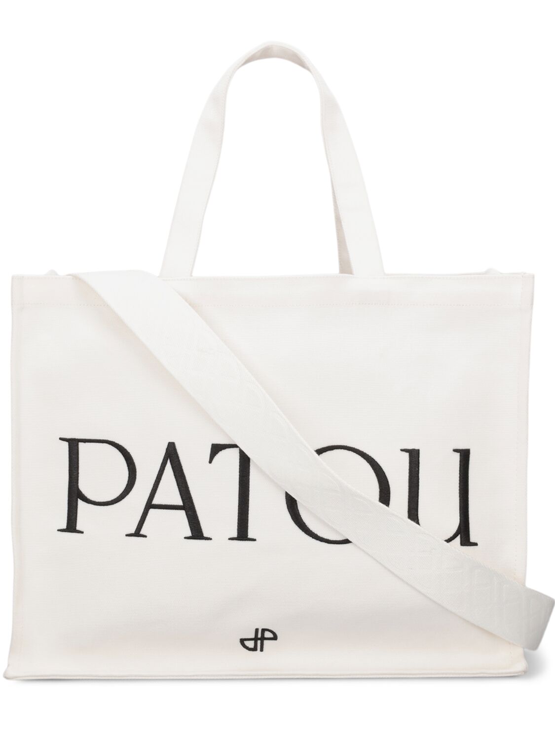 Shop Patou Large  Canvas Tote Bag In White