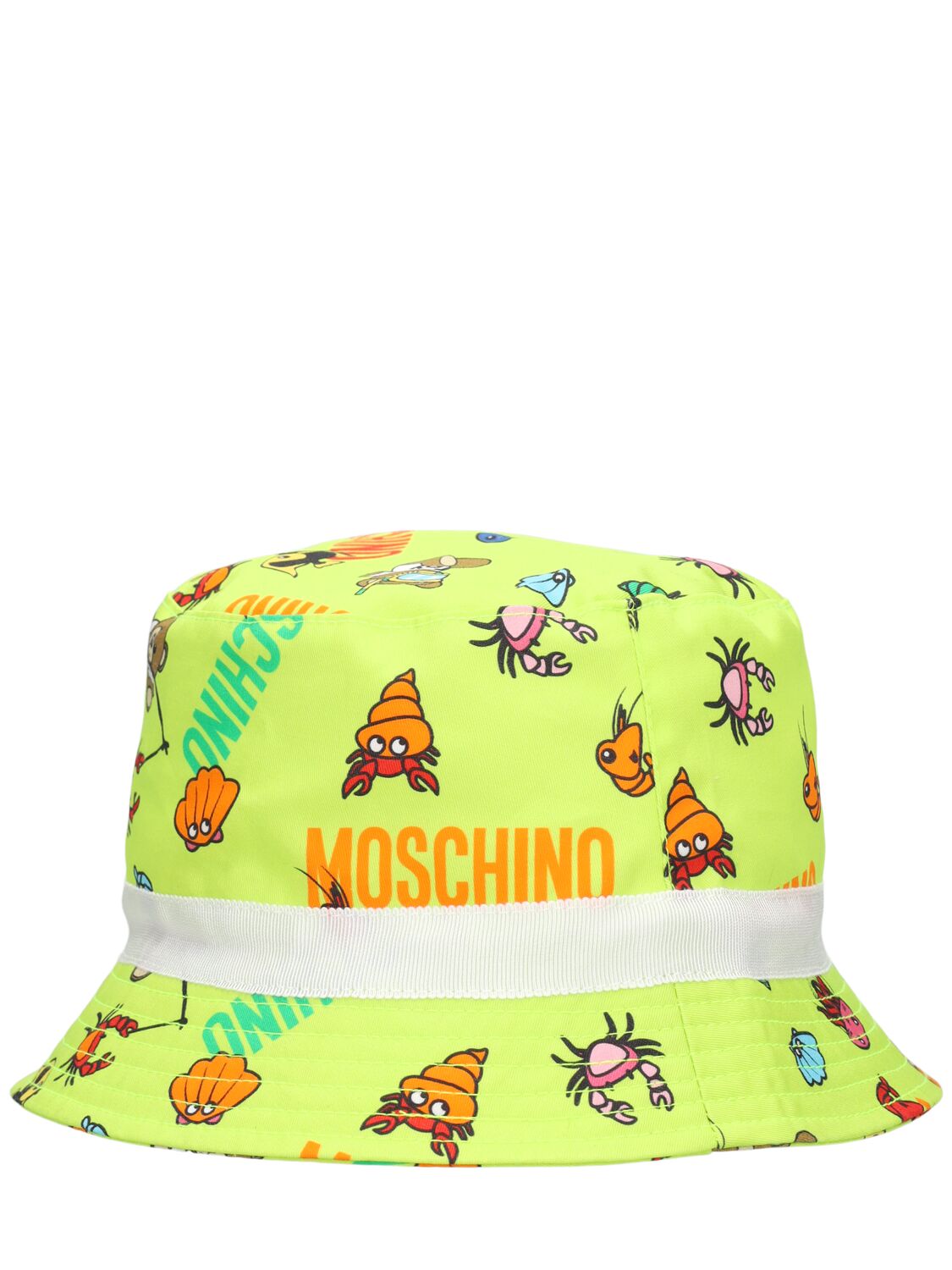 Shop Moschino Printed Cotton Gabardine Bucket Hat In Green