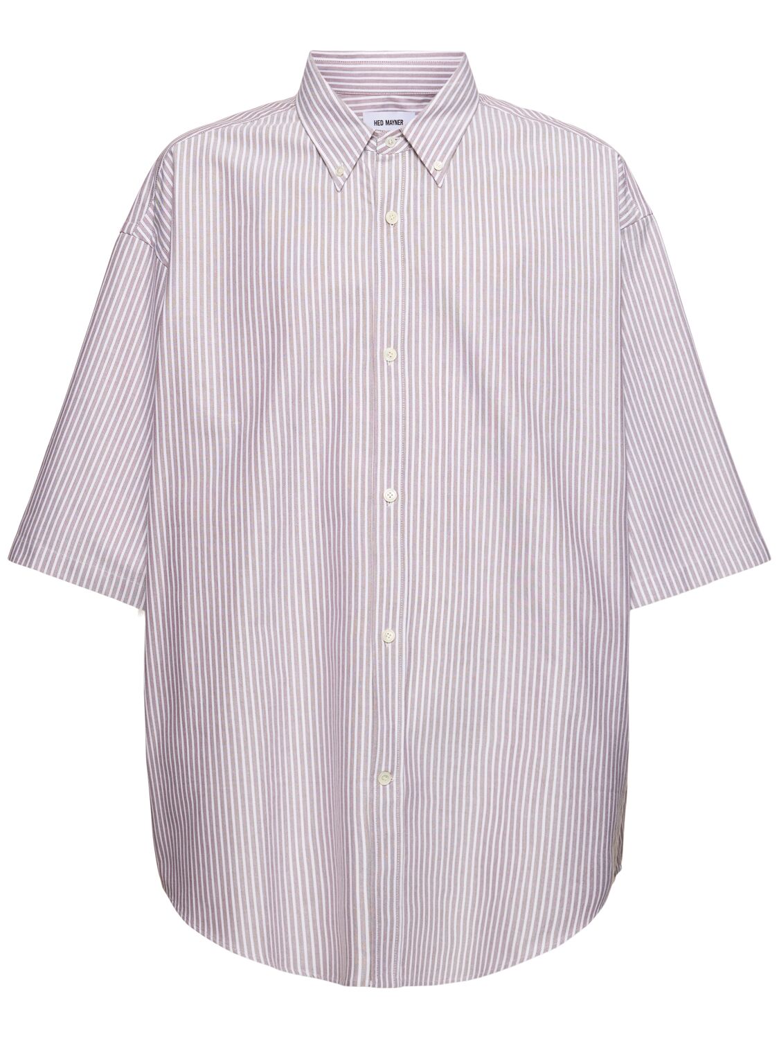 Hed Mayner Pinstriped Heavy Cotton Shirt In 블루