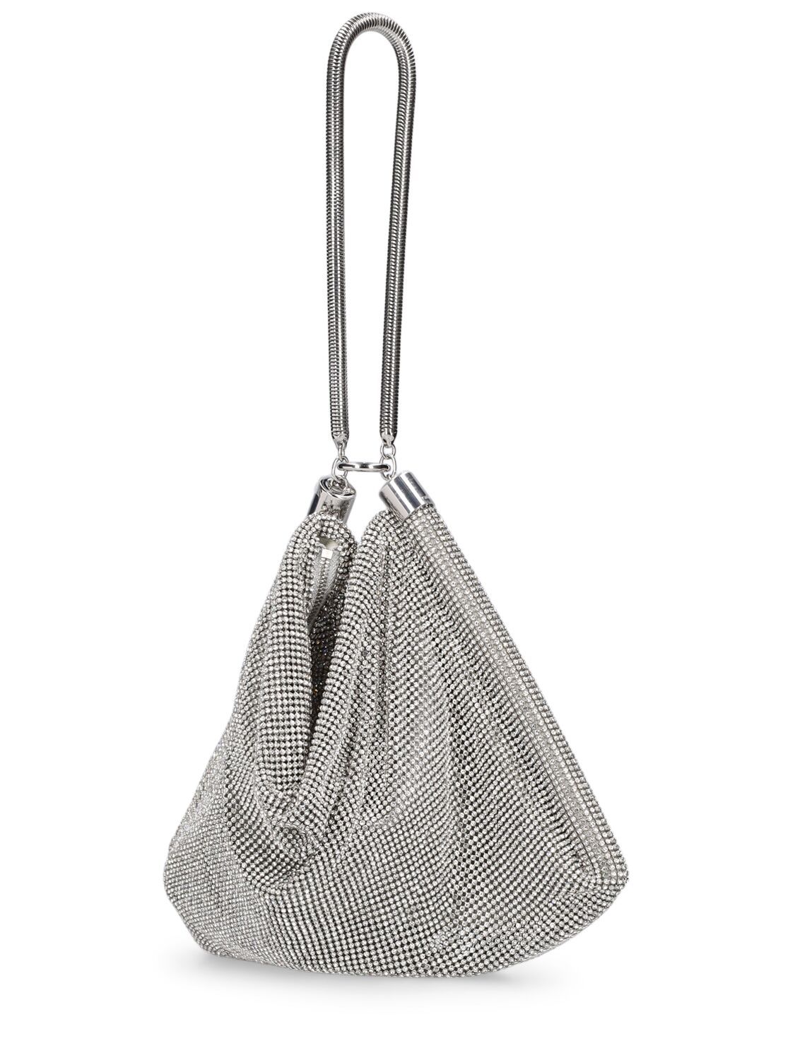 Shop Rabanne Crystal Mesh Shoulder Bag In Silver