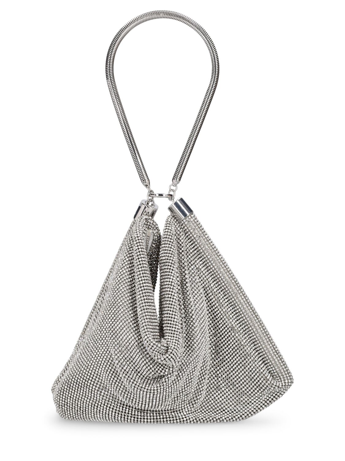 Rabanne Crystal Mesh Shoulder Bag In Silver