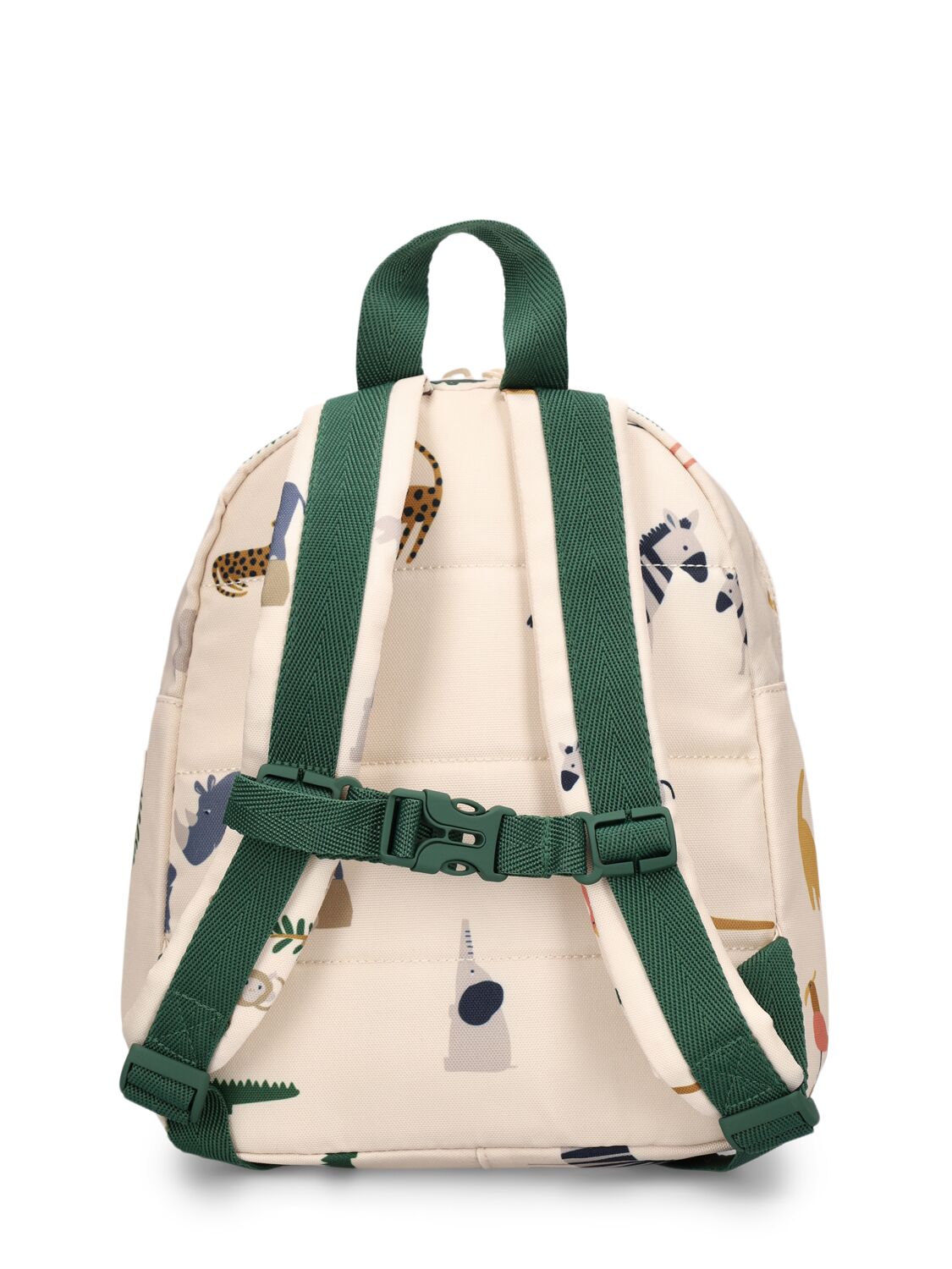 Shop Liewood Animal Print Recycled Nylon Backpack In Off White