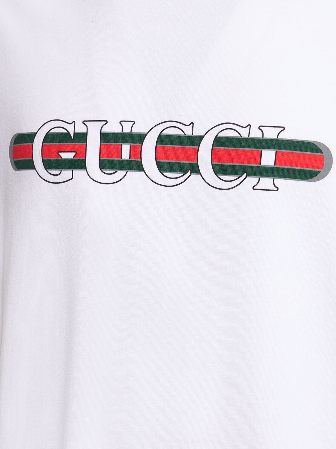 Shop Gucci Logo Detail Heavy Cotton T-shirt In White