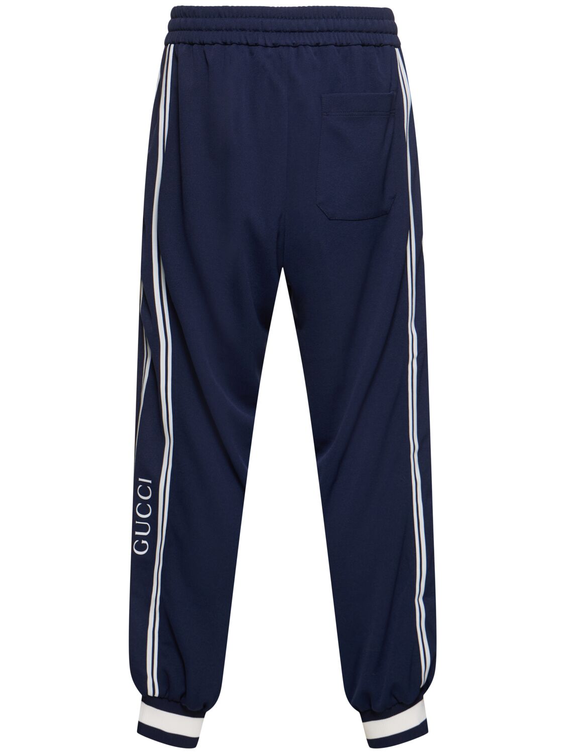 Shop Gucci Logo Tech Jogging Sweatpants In 네이비