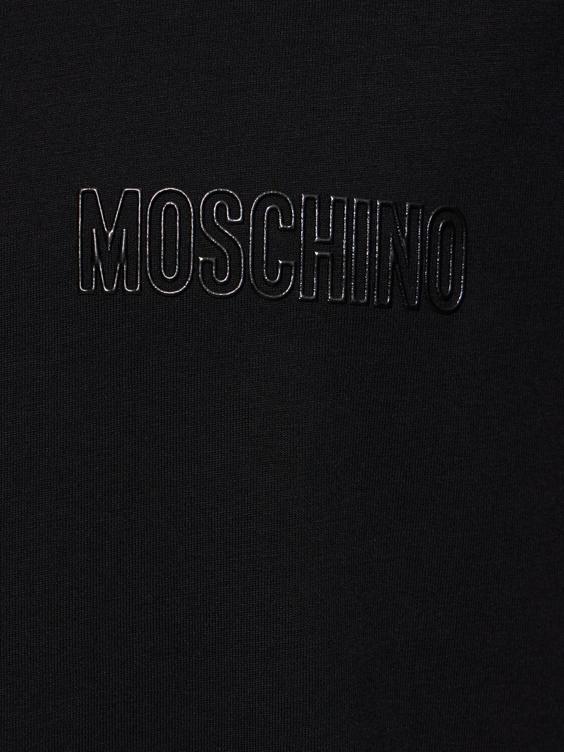 Shop Moschino Outline Logo T-shirt In 黑色