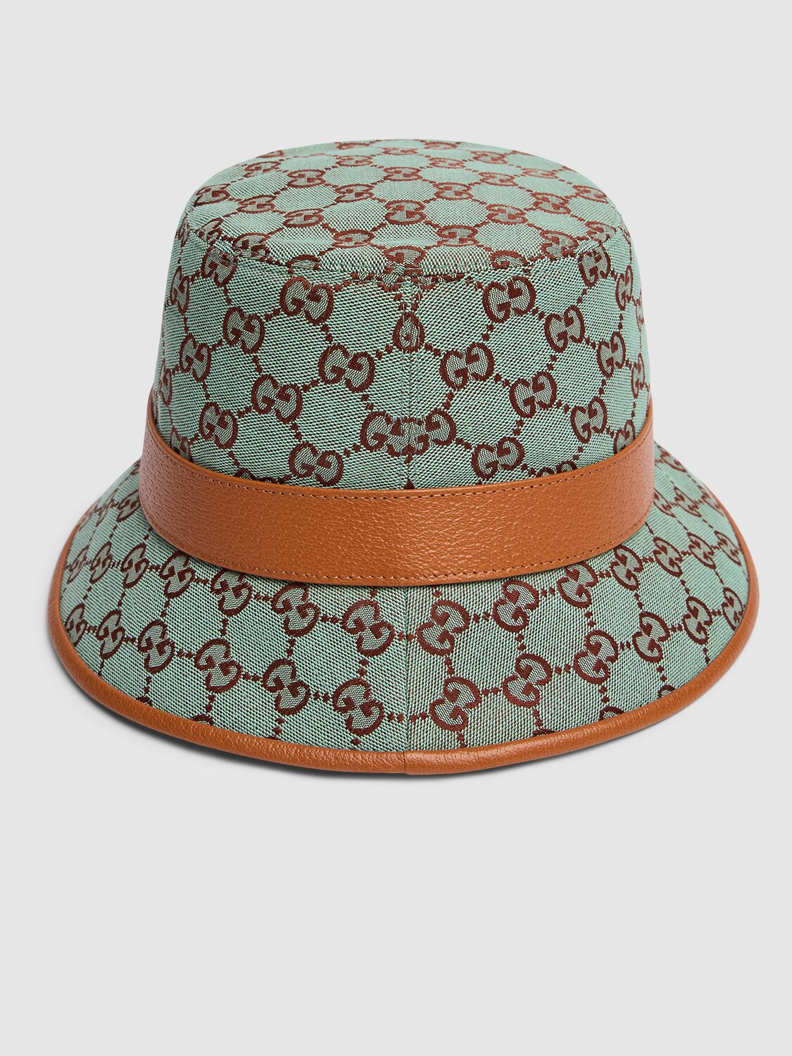 Shop Gucci Gg Canvas Bucket Hat In Azure,brown